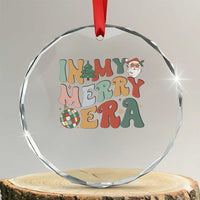 Retro Groovy Xmas Crystal Glass Ornament In My Merry Era Santa Disco Ball TS09
