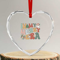 Retro Groovy Xmas Heart Crystal Glass Ornament In My Merry Era Santa Disco Ball - Wonder Print Shop