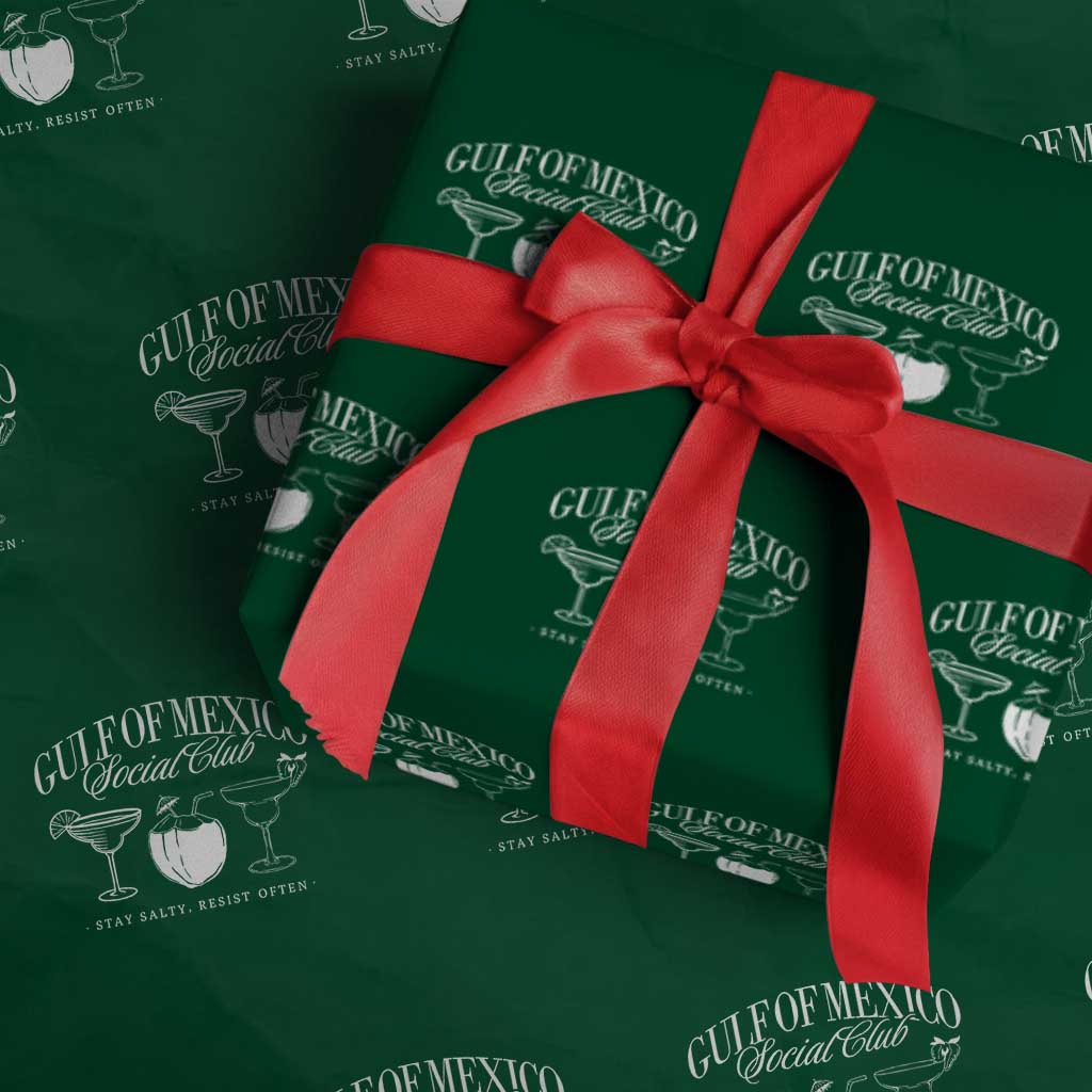 Retro Gulf of Mexico Social Club Wrapping Paper Roll Progressive Liberal - Wonder Print Shop