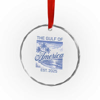 Retro Gulf Of USA Crystal Glass Ornament America Est 2025 American Flag - Wonder Print Shop