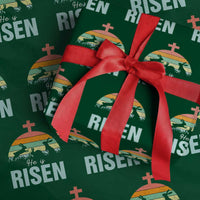 Retro He is Risen Wrapping Paper Roll Bunny Easter Cross Christian Religious Jesus Has Risen - Wonder Print Shop