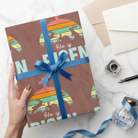Retro He is Risen Wrapping Paper Roll Bunny Easter Cross Christian Religious Jesus Has Risen - Wonder Print Shop