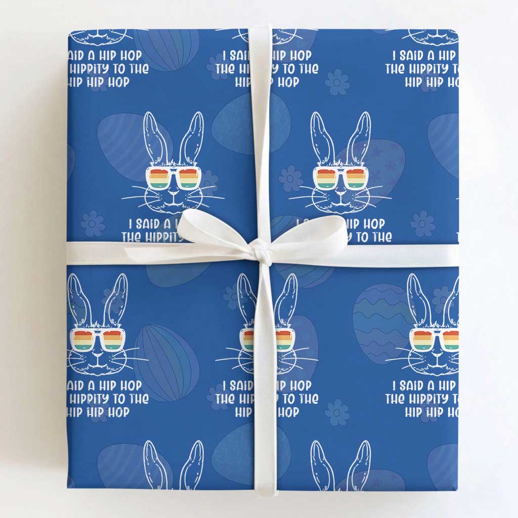Retro Hip Hop Easter Bunny Wrapping Paper Roll Funny Hippity Cool Rabbit Lovers Toddler