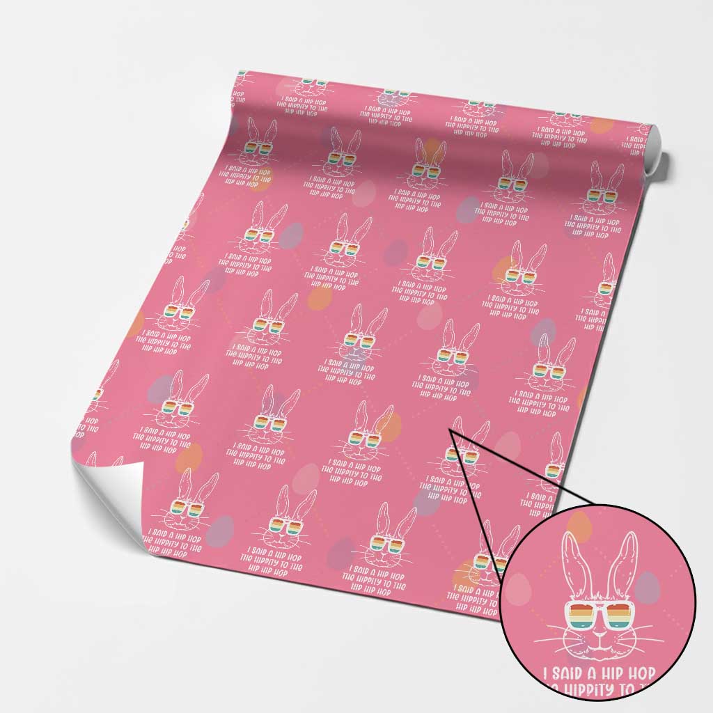 Retro Hip Hop Easter Bunny Wrapping Paper Roll Funny Hippity Cool Rabbit Lovers Toddler