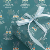 Retro Hip Hop Easter Bunny Wrapping Paper Roll Funny Hippity Cool Rabbit Lovers Toddler