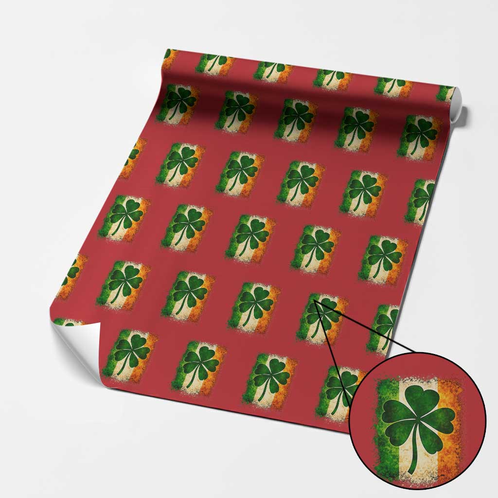 Retro Ireland Shamrock Irish Flag St Patricks Day Wrapping Paper Roll