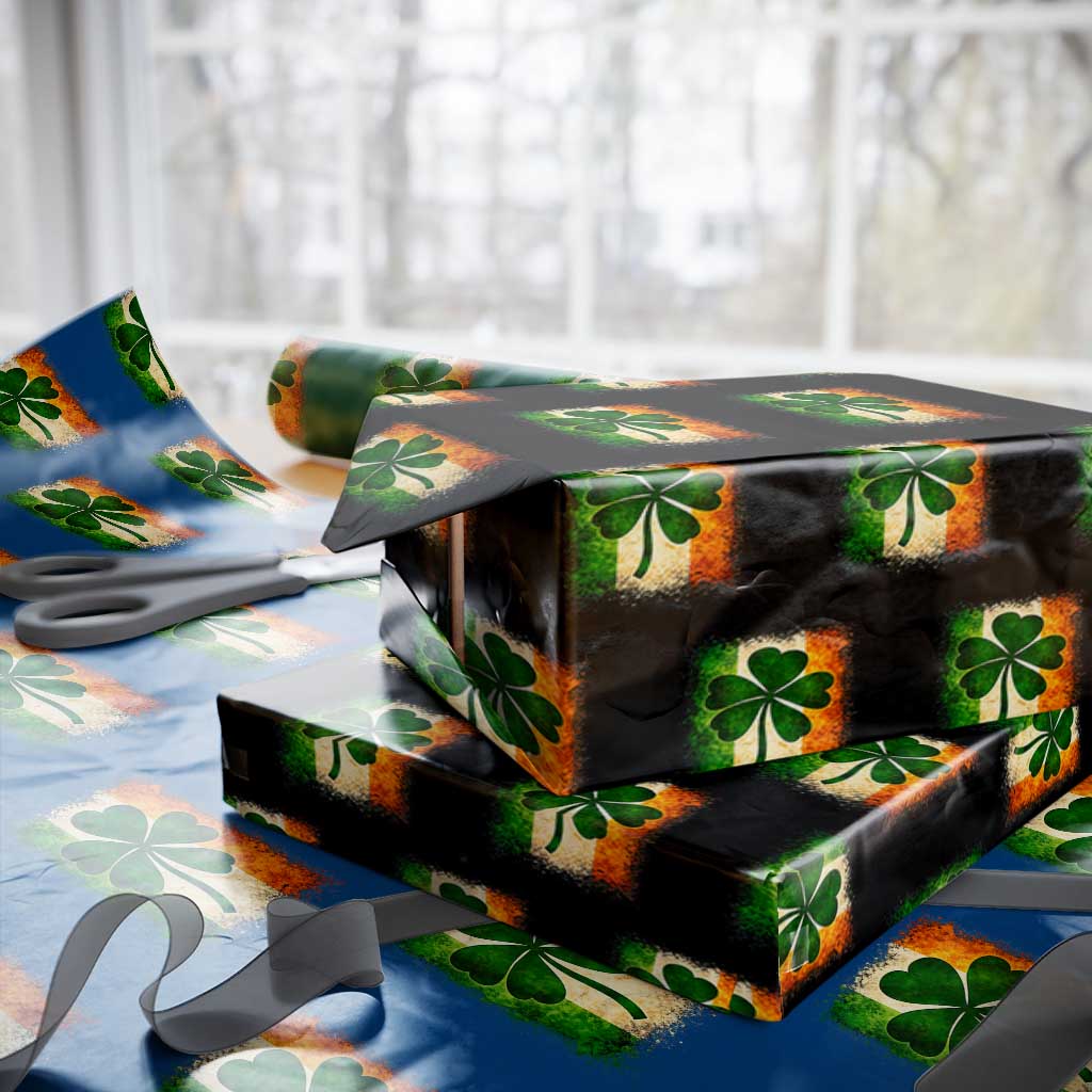 Retro Ireland Shamrock Irish Flag St Patricks Day Wrapping Paper Roll