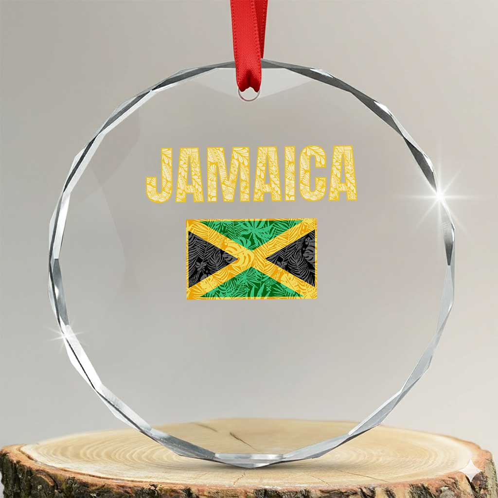 Retro Jamaica Crystal Glass Ornament Tropical Jamaican Flag TS02