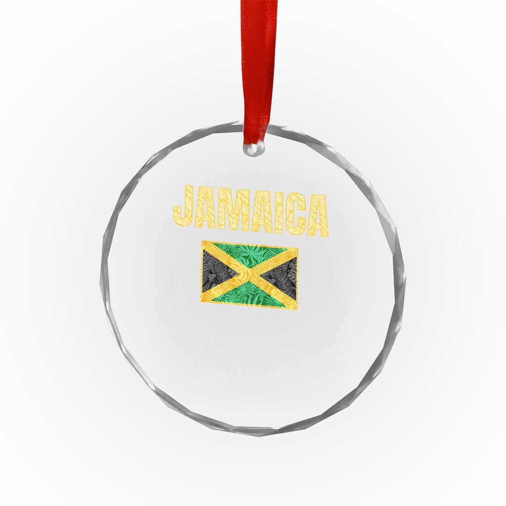 Retro Jamaica Crystal Glass Ornament Tropical Jamaican Flag TS02