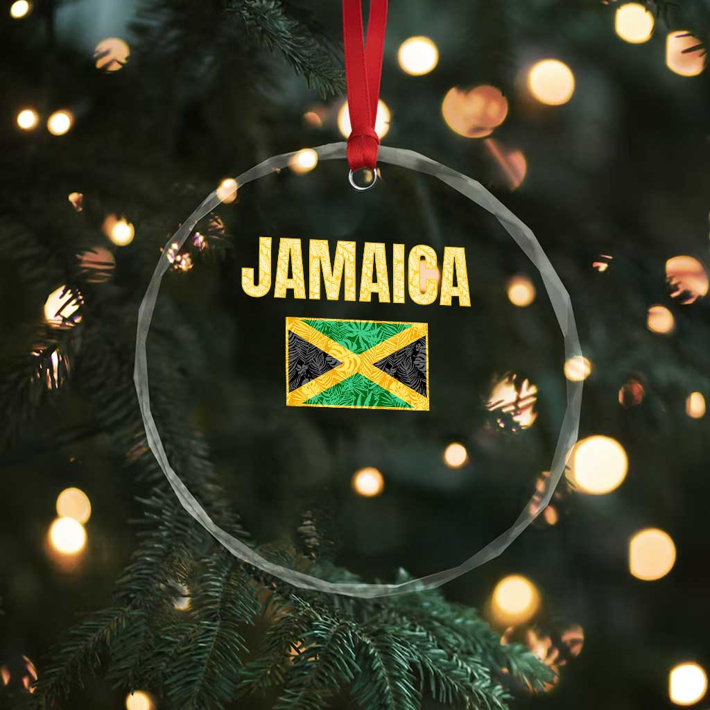 Retro Jamaica Crystal Glass Ornament Tropical Jamaican Flag TS02