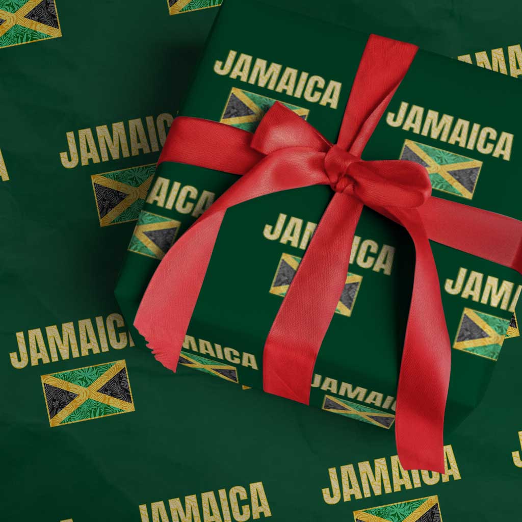 Retro Jamaica Wrapping Paper Roll Tropical Jamaican Flag