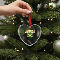 Retro Jamaica Heart Crystal Glass Ornament Tropical Jamaican Flag - Wonder Print Shop