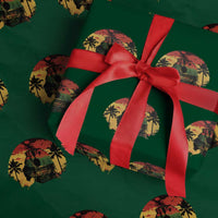 Retro Jamaican Lion Sunset Wrapping Paper Roll Rasta Colors Music and Island Vibes Graphic