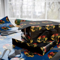 Retro Jamaican Lion Sunset Wrapping Paper Roll Rasta Colors Music and Island Vibes Graphic