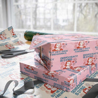 Retro Lady Democracy Is Dying But Hey Nice Fireworks Wrapping Paper Roll Funny 4th of July Political Satire - Wonder Print Shop