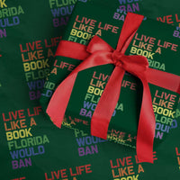 Retro Live Like Book In Florida LGBTQ Subtle Pride Wrapping Paper Roll Rainbow LGBTQIA Pride - Wonder Print Shop