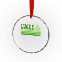 Retro Lucky Crystal Glass Ornament St Patricks Day Irish Shamrock