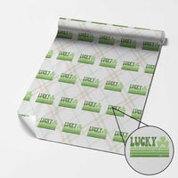 Retro Lucky Wrapping Paper Roll St Patricks Day Irish Shamrock