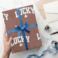 Retro Lucky Wrapping Paper Roll St Patricks Day Irish Shamrock Varsity