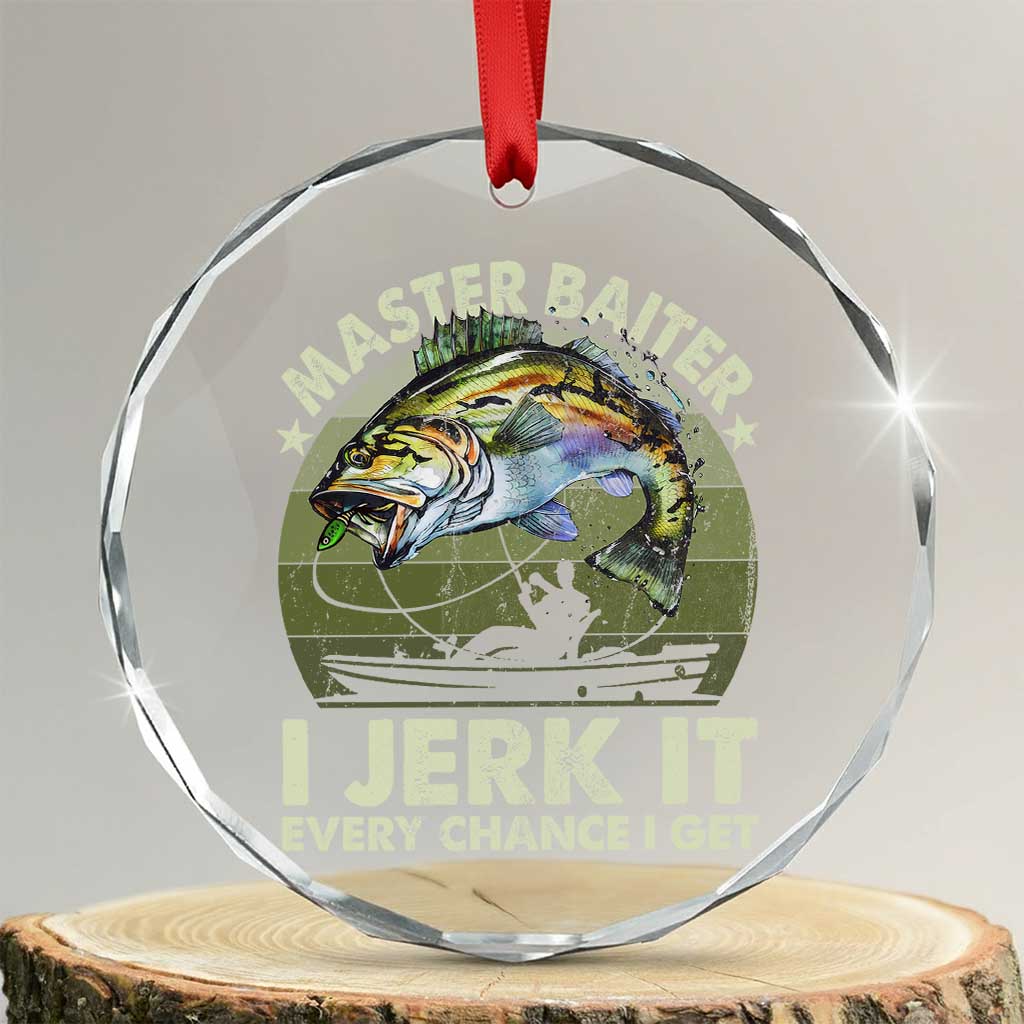 Retro Master Baiter Crystal Glass Ornament Funny Bass Fishing Fisher - Wonder Print Shop