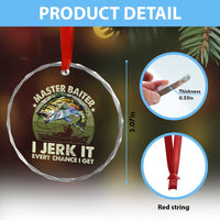 Retro Master Baiter Crystal Glass Ornament Funny Bass Fishing Fisher TS10
