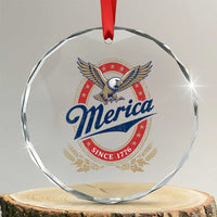 Retro Merica Eagle Funny 4th Of July Crystal Glass Ornament Vintage Independence Day 1776