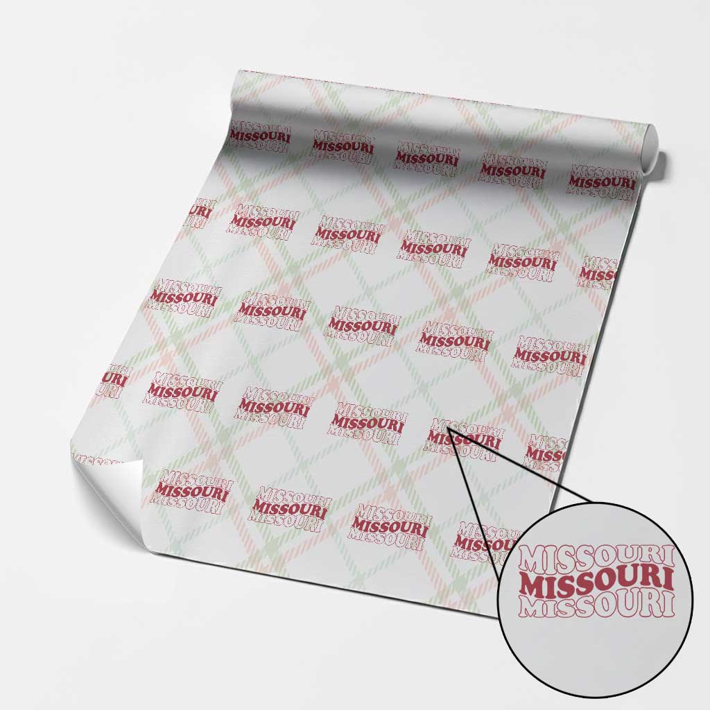 Retro Missouri State Pride Wrapping Paper Roll Groovy Wavy Typography