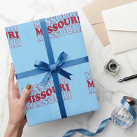 Retro Missouri State Pride Wrapping Paper Roll Groovy Wavy Typography