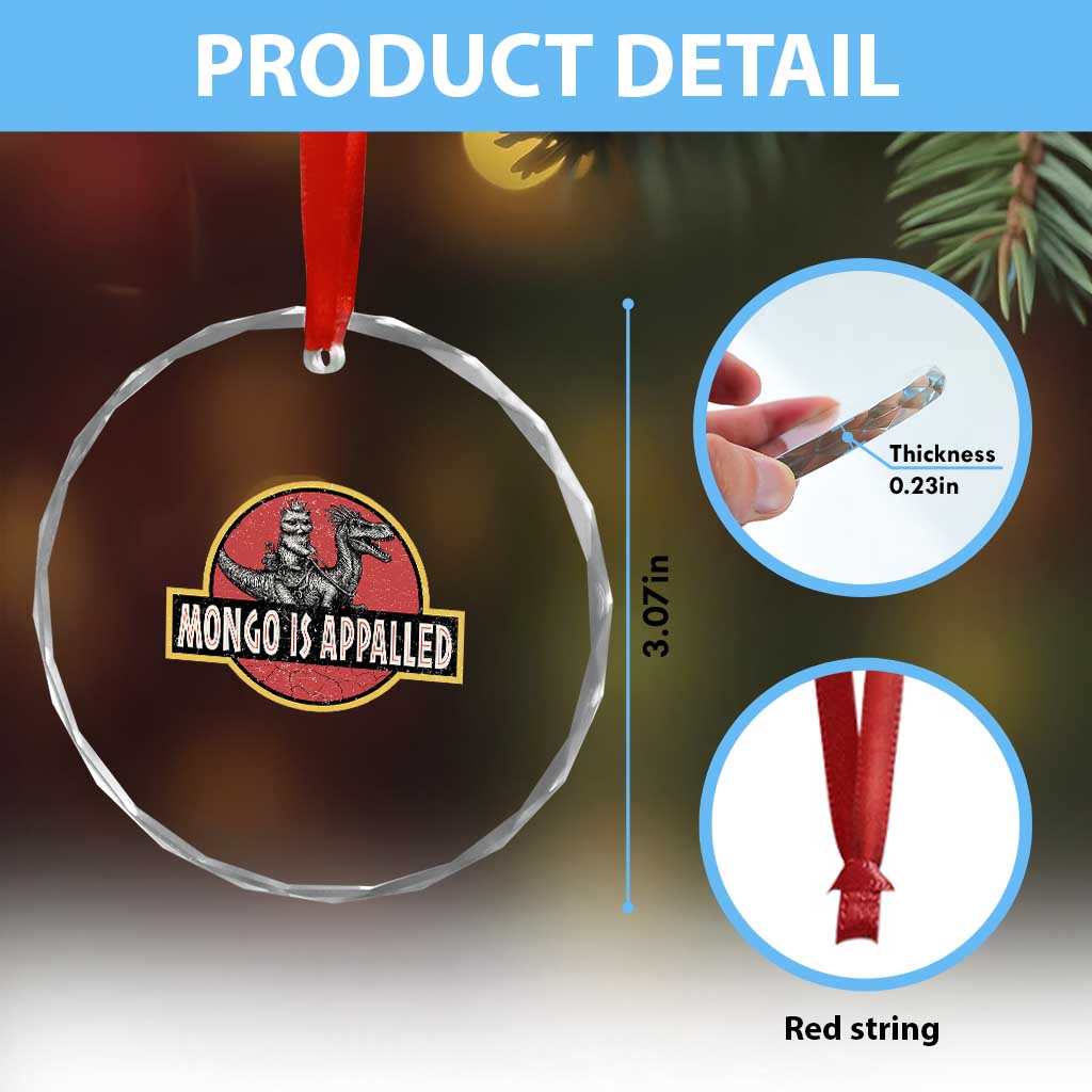 Retro Mongo is Appalled Crystal Glass Ornament Princess Donut and Mongo Book Lover