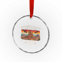 Retro Monument Valley Arizona Utah Sunset Established 1958 Crystal Glass Ornament Southwest Desert Eagle Road Trip Nature Souvenir