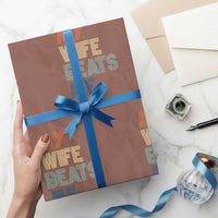 Retro My Wife Beats Me Wrapping Paper Roll Funny Husband Birthday Sarcastic - Wonder Print Shop