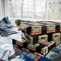 Retro Nihilist Penguin But Why Meme Wrapping Paper Roll Distressed Existential Moody Vintage Quiet Thinkers