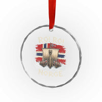 Retro Norge Viking Longship Ro Ro Crystal Glass Ornament Patriotic Norge Norwegian Flag Funny Rowing Support