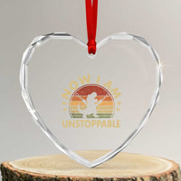 Retro Now I Am Unstoppable Heart Crystal Glass Ornament Funny Dinosaur Dino Gifts Vintage