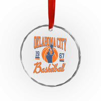 Retro Oklahoma City Basketball Crystal Glass Ornament Vintage OKC Since 1967 Hoops Lover Sports Fan TS02