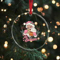 Retro Pink Santa Crystal Glass Ornament Tis The Season Feliz Navidad Latin America Mexican Christmas TS02