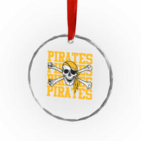 Retro Pirates Crystal Glass Ornament Vintage Retro Skull Crossbones Baseball Fans