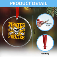 Retro Pirates Crystal Glass Ornament Vintage Retro Skull Crossbones Baseball Fans