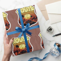 Retro Route Highway 66 Wrapping Paper Roll Vintage Americana Road Trip