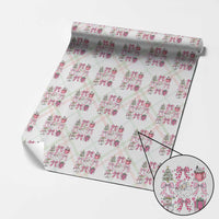 Retro Santa Claus Pink Coquette Bow Wrapping Paper Roll Festive Xmas Vibe
