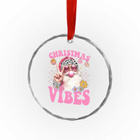 Retro Santa Crystal Glass Ornament Pink Xmas Vibes Groovy Santa Claus Womens Kids Girls Gifts TS10