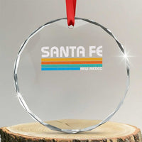 Retro Santa Fe New Mexico Distressed Souvenir Crystal Glass Ornament