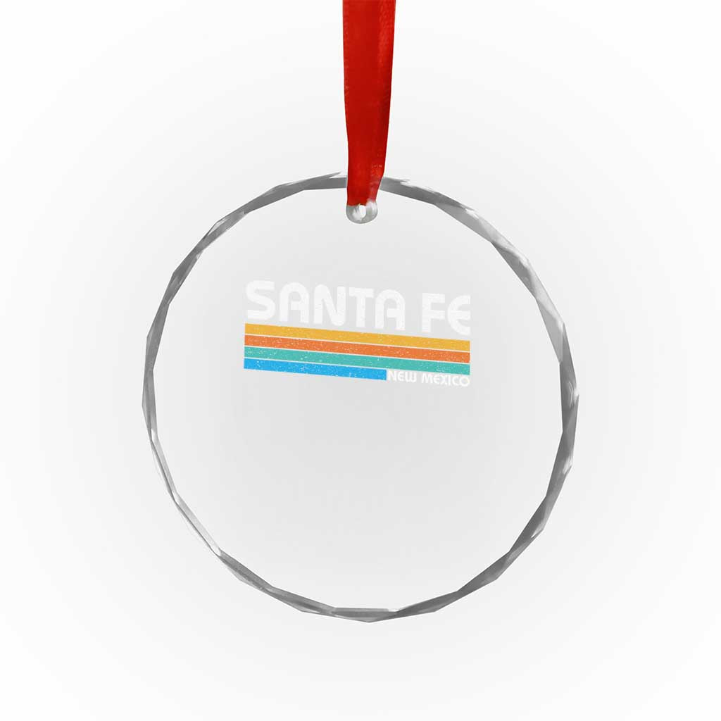 Retro Santa Fe New Mexico Distressed Souvenir Crystal Glass Ornament