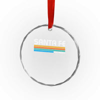 Retro Santa Fe New Mexico Distressed Souvenir Crystal Glass Ornament