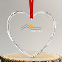 Retro Santa Fe New Mexico Heart Crystal Glass Ornament