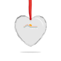 Retro Santa Fe New Mexico Heart Crystal Glass Ornament