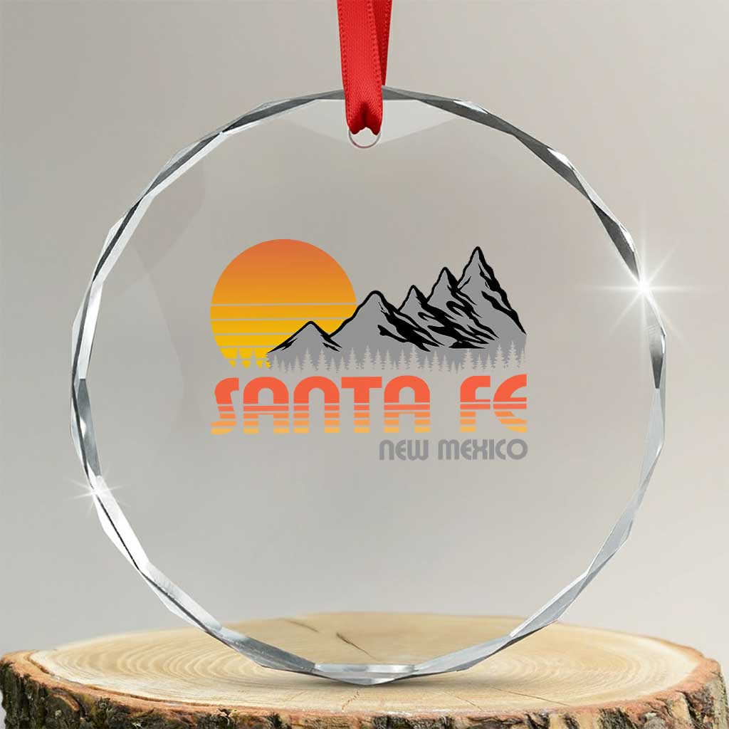 Retro Santa Fe New Mexico Mountain Southwest Crystal Glass Ornament