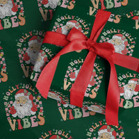 Retro Santa Xmas Wrapping Paper Roll Groovy Cute Santa Claus Christmas Vibes Xmas
