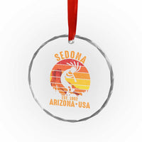Retro Sedona Arizona Dancing Kokopelli Crystal Glass Ornament Southwest Native Symbol Desert Heritage Established 1902