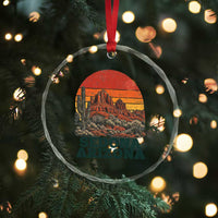 Retro Sedona Arizona Mountain Crystal Glass Ornament Southwest Hiking Outdoor Nature Souvenir